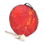 Stoneware Hoop Shaman Drum, Roped Bodhran Tie Dyed Goat Skin