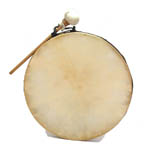 Stoneware Hoop Shaman Drum, Roped Bodhran Goat Skin