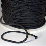 Drum Rope Black Low Stretch Polyester Double Weave