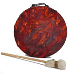 Stoneware Hoop Shaman Drum, Roped Bodhran Tie Dyed Goat Skin